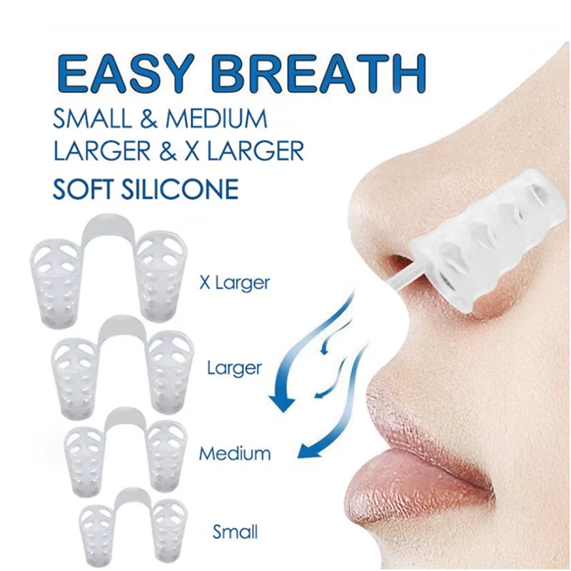 Anti Snoring Device to Stop Snoring Nose Clip for Easy Breathing Improvement Sleep Assistance Apnea 4Pc at Night