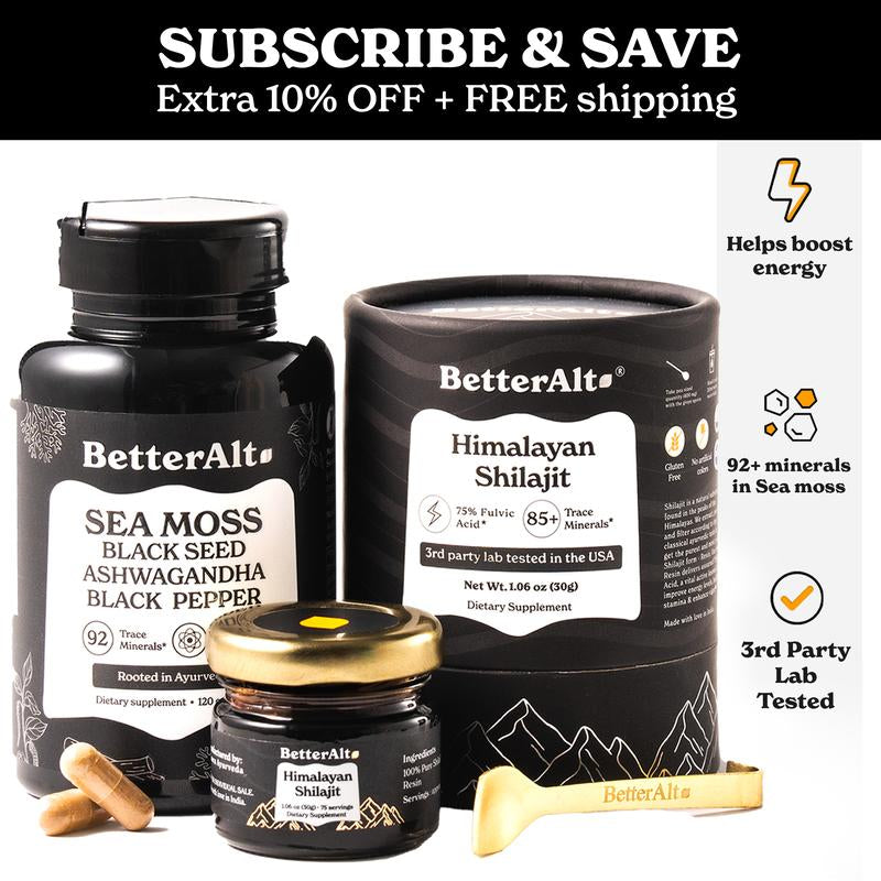 Himalayan Shilajit Sea Moss, Ashwagandha, Black Pepper